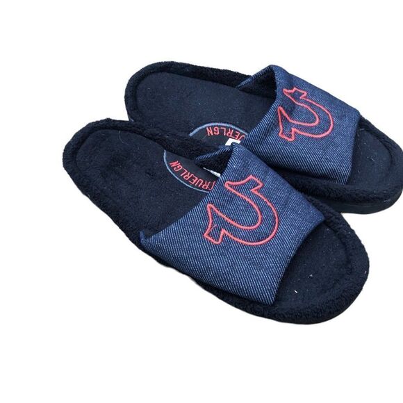 TRUE Religion Slides Slippers BIG LOGO House Slippers Size 9.5 - Picture 4 of 11